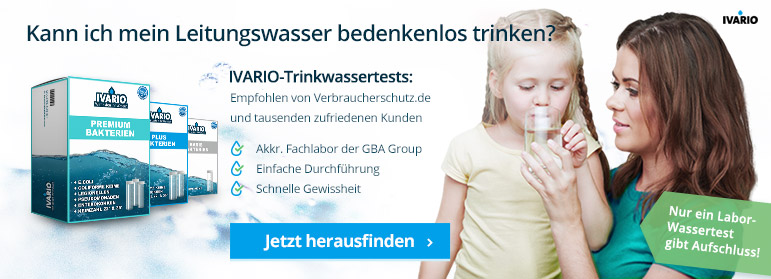 Anzeige für Trinkwassertest Bakterien/Keime von IVARIO